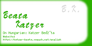 beata katzer business card